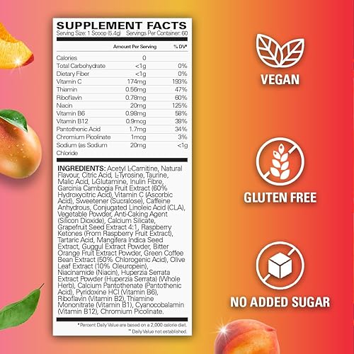 klow benefits peptide EHP Labs OxyShred Pre Workout Powder - Preworkout Powder with L Glutamine & Acetyl  L Carnitine, Energy Boost Drink - Peach Mango, 60 Servings in Kenya main image 1
