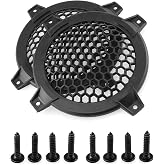 DGZZI 4Inch Grill Cover 2PCS 4inch Black Round ABS Plastic Mesh Grilles Car Audio Speaker Covers Woofer Subwoofer Grill