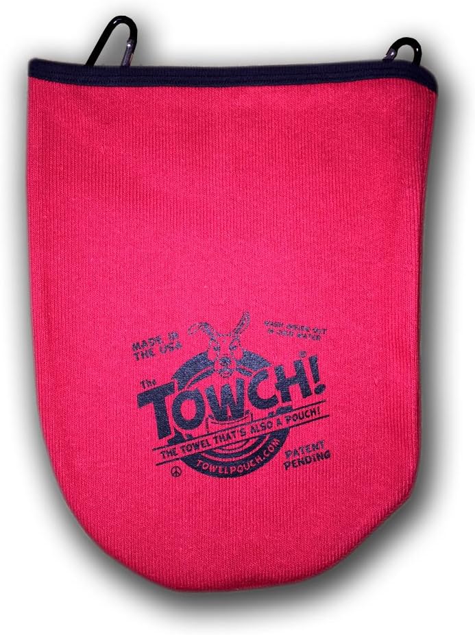 Disc Golf Towel Pouch - 3 to 5 Disc Bag - Choice of 11 Colors - (Rowdy Red)