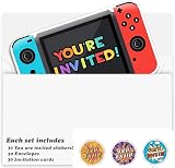 VELENTI Video Gaming Party Invitations - 30pcs with Envelopes & Stickers view 3