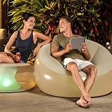 Bestway Inflatable Chair Outdoor LED Armchair Grey view 2