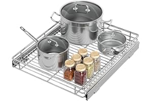 Pull Out Cabinet Organizer, Versatile Slide Out Kitchen Organizers and Storage, Heavy Duty Drawer Cupboard Storage Basket, Sm