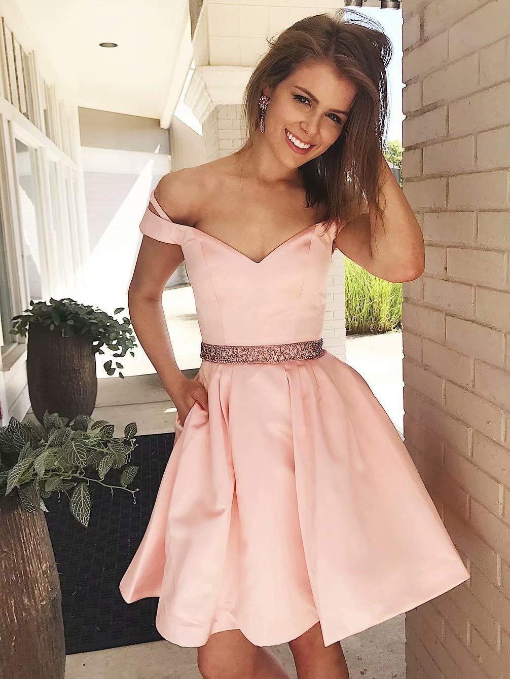 blush pink graduation dresses