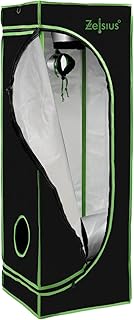 Zelsius Growzelt MyHomeGrow Grow Tent | Indoor Growbox | schwarz grün | Growroom Growschrank Darkroom Pflanzenzelt Gewächshaus Zuchtzelt (40 x 40 x 120 cm)