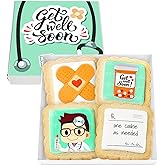 Get Well Soon Gift Cookies Basket Box 4 PACK For Kids and Adults After Surgery Care Package Feel Better Sick | Nut Free | Kosher