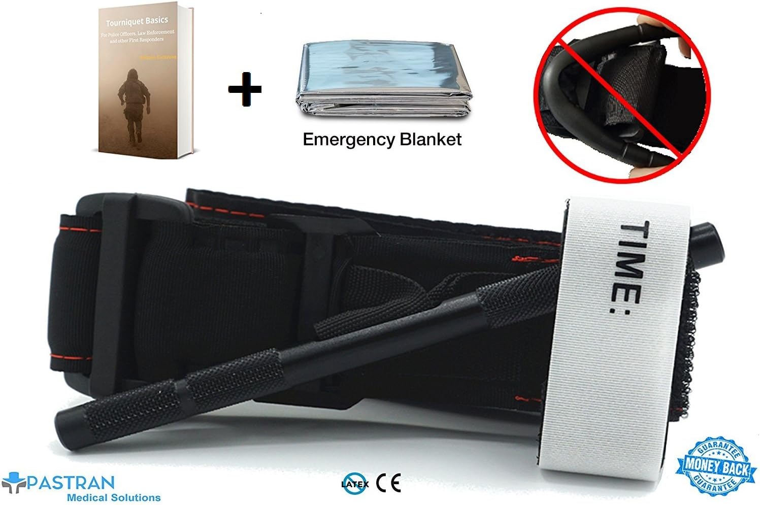 Tourniquets by PASTRAN | Gen 3 CAT Military Issued Tactical Equipment Featuring Aluminum Windlass Rod and High Grade Nylon. Includes Mylar Emergency Blanket & EBook (BLACK)