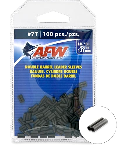 Manchons à Sertir AFW American Fishing Wire - Lot De 100 Pièces, Taille 2, Qualité Professionnelle, Pour Pêche