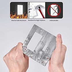 Christmas Snowflake Planks 2 Gang Light Switch