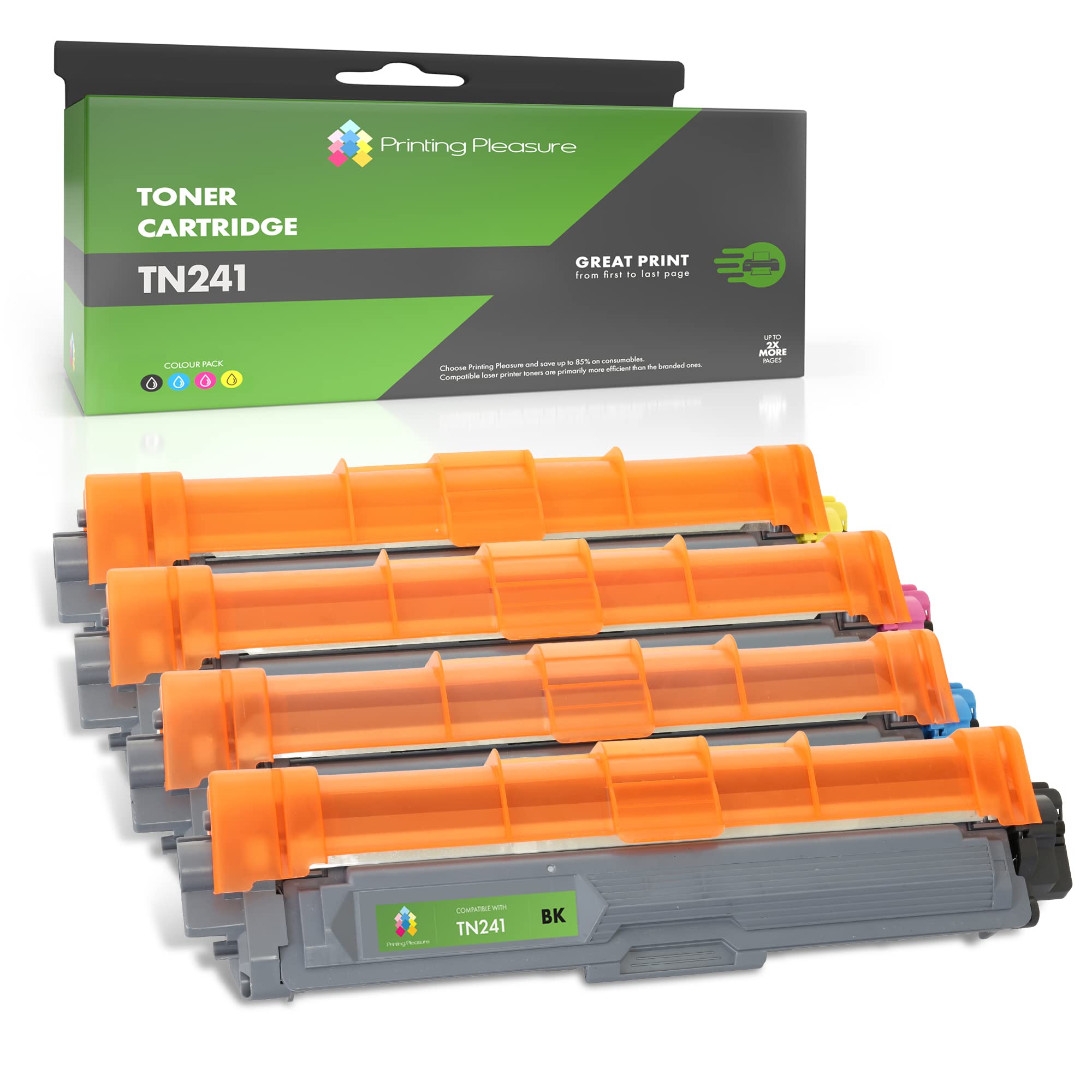 Set of 4 Laser Toner Cartridges compatible with Brother DCP-9020CDW HL-3140CW 3142CW 3150CDW 3152CDW 3170CDW 3172CDW MFC-9130CW 9140CDN 9330CDW 9340CDW | TN241BK TN245C TN245M TN245Y