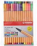 Stabilo Point 88 Fineliner Pens, 0.4 mm - 30-Color Set
