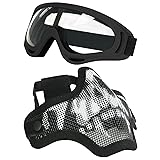 Aoutacc Airsoft Half Face Mask Steel Mesh and