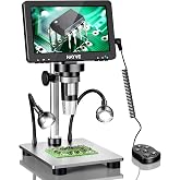 Hayve 7'' IPS Digital Microscope 1200X DM9 Coin Microscope with Lights | 16MP Camera Sensor, 10 LED Light, Wired Remote, Compatible with Windows/Mac OS
