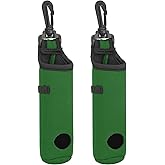 PATIKIL Golf Ball Carry Bag, 2 Pcs Golf Tee Holder Pouch Portable Neoprene Golf Ball Holder with Clip for Men and Women Storage Gifts, Forest Green