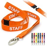 CKB LTD Orange Staff Lanyards Breakaway Safety Lanyard 100 Pack view 4