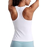 CRZ YOGA Seamless Workout Tank Tops for Women - Athletic Running Gym Sleeveless Shirts Crewneck Racerback Breathable