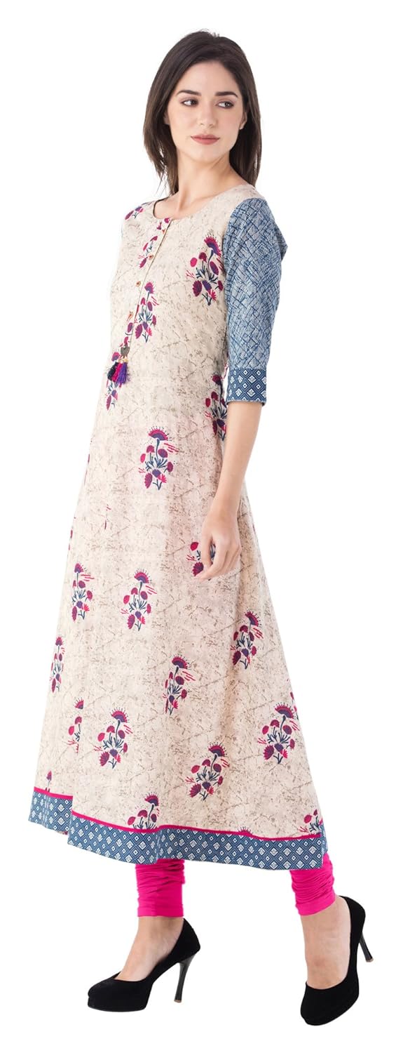 gulmohar jaipur women's cotton a-line kurta