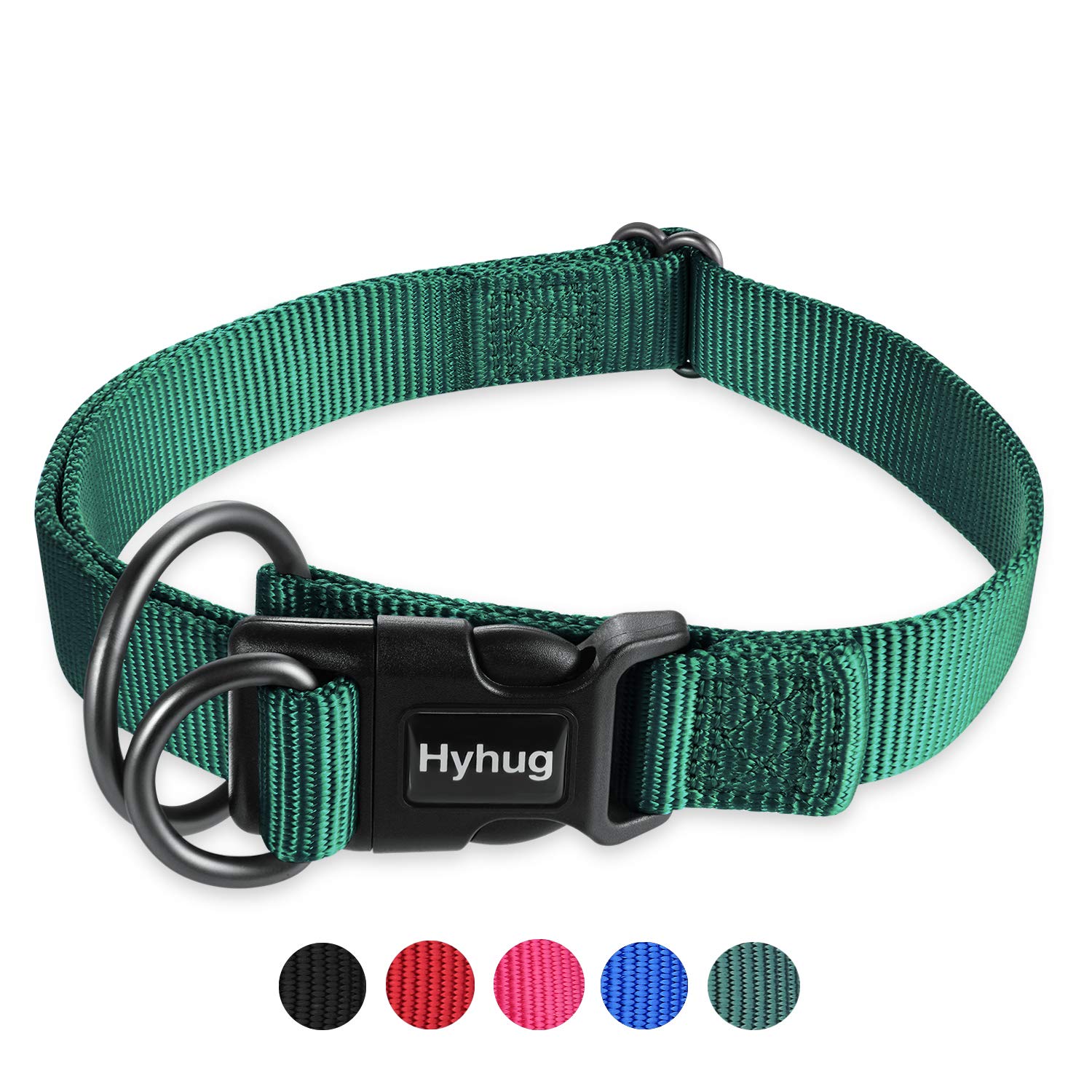 Hyhug Sturdy Nylon DoubleRing Dog Collar (2019 Quick Release Deluxe