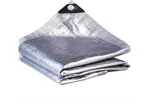 99% Aluminet Reflective Shade Cloth - Heavy Duty Heat Reflective Net with Eyelets for Greenhouse Dog Kennel Car Garden, UV Re