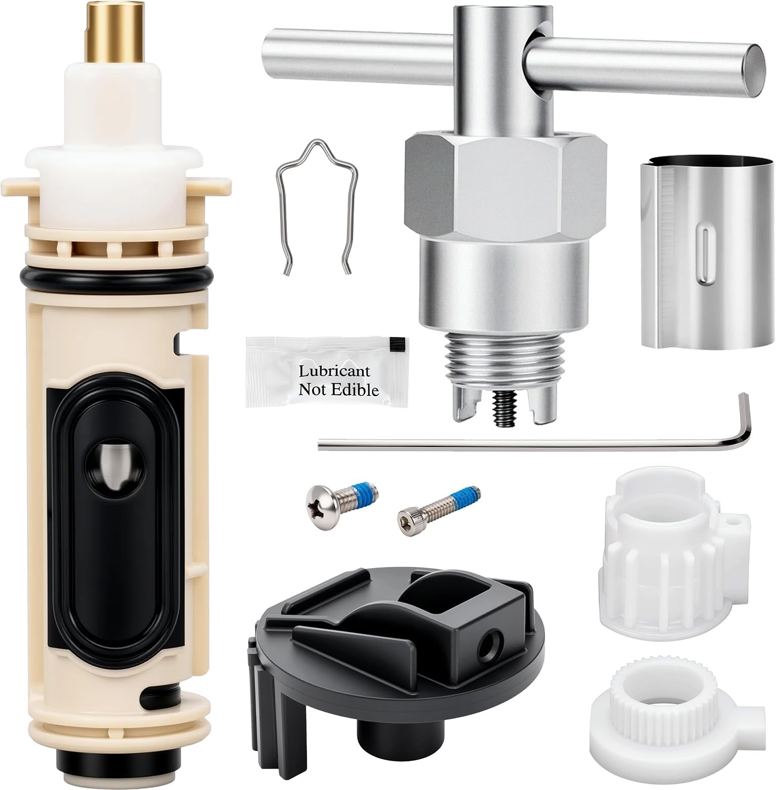 Photo 1 of **MISSING REMOVAL TOOL**Upgraded 1222 Cartridge Kit Fit for Moen Shower Cartridge Replacement, Removal Tool 104421 and Handle Adapter 116653, Replace 158084 158085 for Moen Posi Temp One- Handle Tub and Shower Faucets Repair