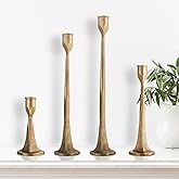 Iron Taper Candle Holder - Set of 4 Decorative Candle Stand - Candlestick Holder Set for Wedding, Dinning, Party
