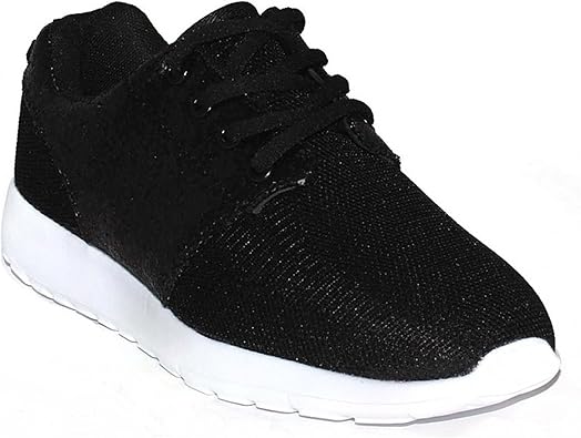 black sparkly trainers womens