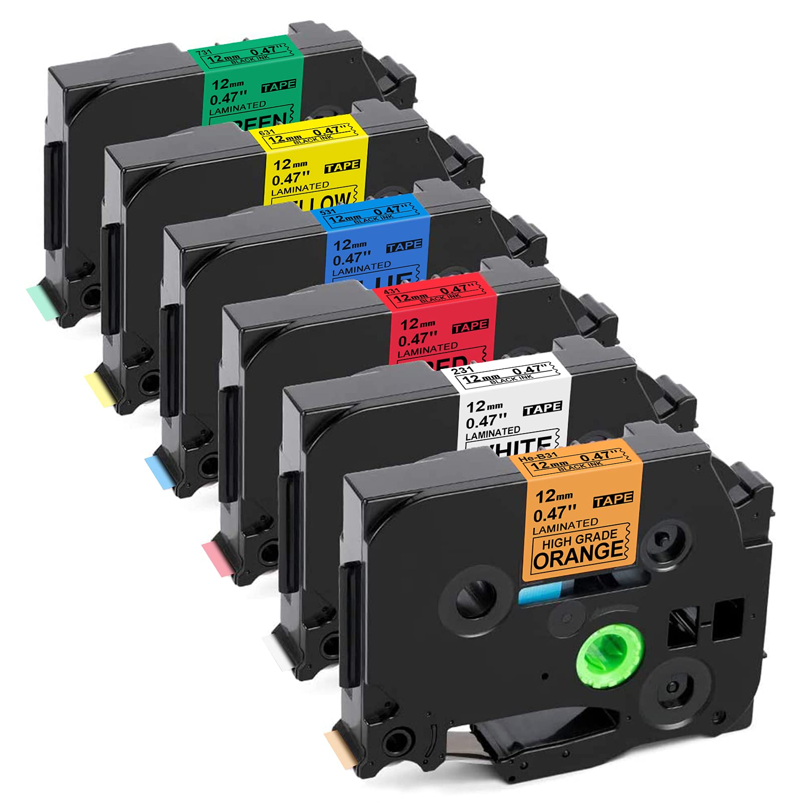 Buy 6Pack Compatible Brother P Touch Label Tape TZe TZ Tape 12mm 0.47 Laminated Label Maker