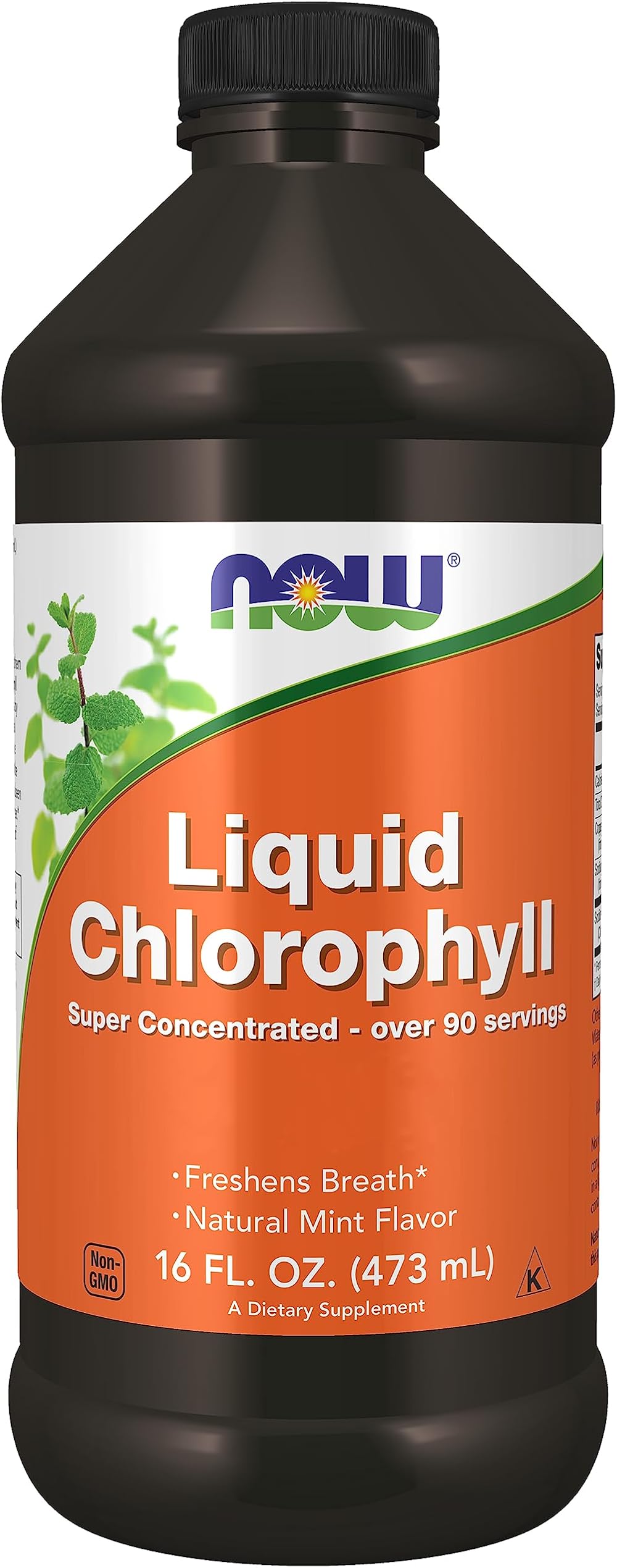 NOW Foods Chlorophyll Liquid Mint 473ml Detox Drink High-Dose