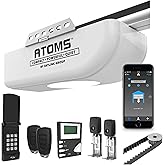 3/4 HPF Garage Door Opener with Alexa. Extremely Quiet DC Motor, Belt Drive, Built-in LED Light, Remote Controls, Premium LCD