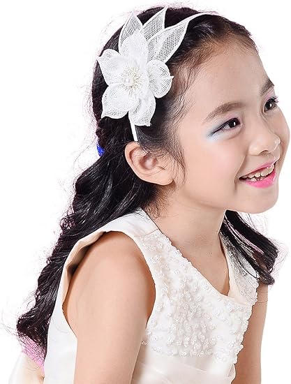 Amazon コ ランド Co Land キッズ カチューシャ 子供 ガールズ 髪飾り お花付き フラワー ヘアアクセサリー お姫様 ヘッド ドレス ヘアピン 七五三 ホワイト 帽子 通販
