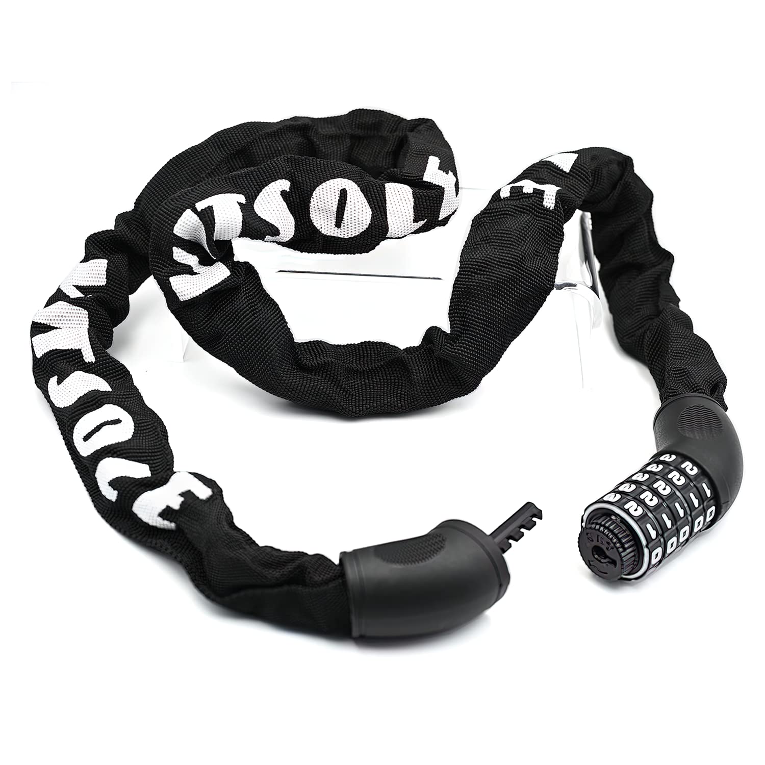 Bike Lock Heavy Duty Bicycle Chain Bicycle Lock Cycling Lock - Extra Long 1200mm Chain Lock with 5 Digit Codes Combination or Bicycles Motorcycle Door Fence Scooter, 120cm (Black)