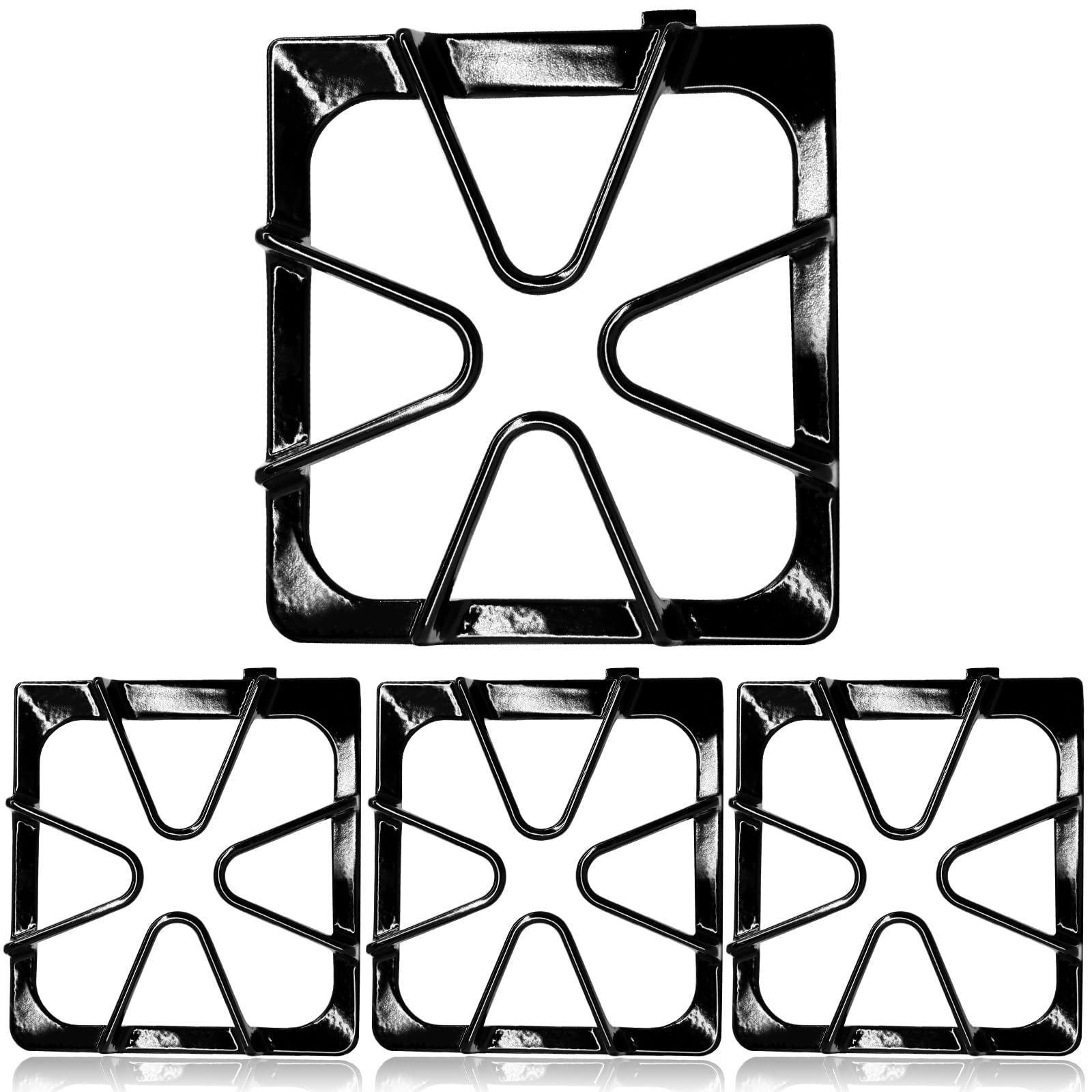 Photo 1 of Hiorucet W10447925 Gas Stove Burner Grates Replacement for Whirlpool, Kenmore, Maytag, Amana, Inglis, Kirkland Stove Top, WPW10447925, W10333861A Grate Kit - Set of 4 for Whirlpool Gas Stove Parts.