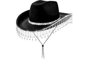 quescu Bridal Cowgirl Hat for Bachelorette Party,Rhinestone White Cowboy Hat for Women Bride To Be Gift,Halloween Costume