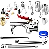 SARDVISA 20 Pcs Air Compressor Tool Kit with 1/4-Inch NPT Fittings | 20 Pcs Air Tool Set with Blow Gun, Tire Chucks, Pressure Gauge, Nozzles and 1/4-Inch NPT Fittings for Garage Use