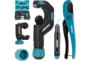 LIBRATON Pipe Cutter Tool 1/8"- 2", Heavy-Duty Copper Tube Cutters, PEX Pipe Cutter, Deburring Tool & Pipe Reamer, 5PCS Tube 