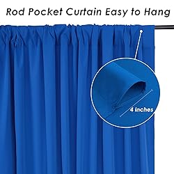 Royal Blue Backdrop Curtains Polyester: 6 Panels