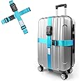 Travel Inspira Luggage Straps TSA Approved with TSA Lock Adjustable Luggage Straps Combination Lock for Suitcase Nylon Suitcase Travel Belt‎ TSA Approved Buckle Included Tags identifiers (Blue)