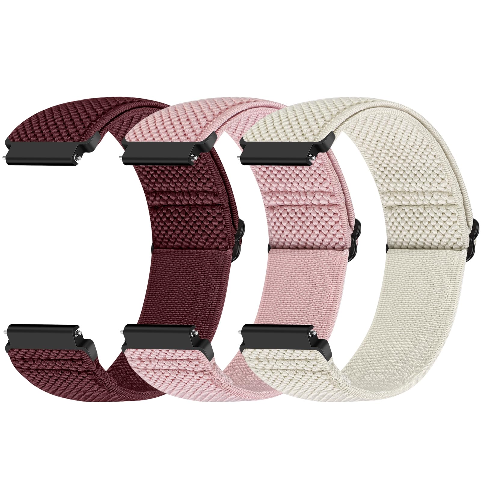 19mm Elastic Watch Strap Compatible with GRV FC1/FC5/Willful/YAMAY/Letsfit/LETSCOM/TEMINICE/LIFEBEE/Lintelek/ ID205 ID205L ID205G ID205S ID205U/Blackview/UMIDIGI Sport Nylon Replacement Band Women Men