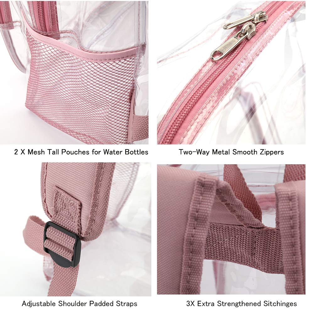 JOMPARO Clear Backpack Cute Clear Bookbag for Girls See Through Backpacks for School College Concert Festival