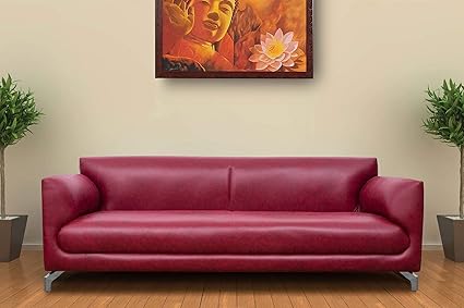 Peachtree Vistara 3 Seater Maroon Sofa Amazon In Home Kitchen