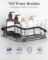 Kitsure Corner Shower Caddy 2 Pack Rustproof Organizer 20lb Adhesive Black view 7