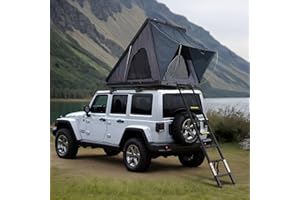 VEVOR Triangle Rooftop Tent Hardshell, 2-3 Person, Hard Shell Roof Top Tent with Telescopic Ladder, Thick Mattress, Waterproo