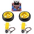DIANN 2 Sets DC Gearbox Motor TT Motor 200RPM Tire Wheel DC 3-6V 1:48 Male Connector with 1Pc L298N Motor Drive Controller Board
