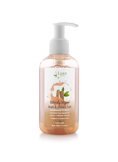 Lass Naturals Woody Vigor with Sandalwood Turmeric Bath & Shower Gel 200ml - Body Care