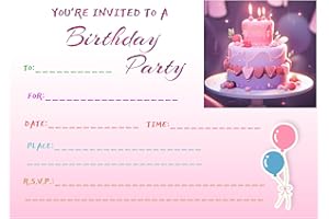 30 Pack Birthday Party Invitation Cards, Perfect for Kids, Adults, and All Celebrations,4.72 x 6.69 Inches (Solid)
