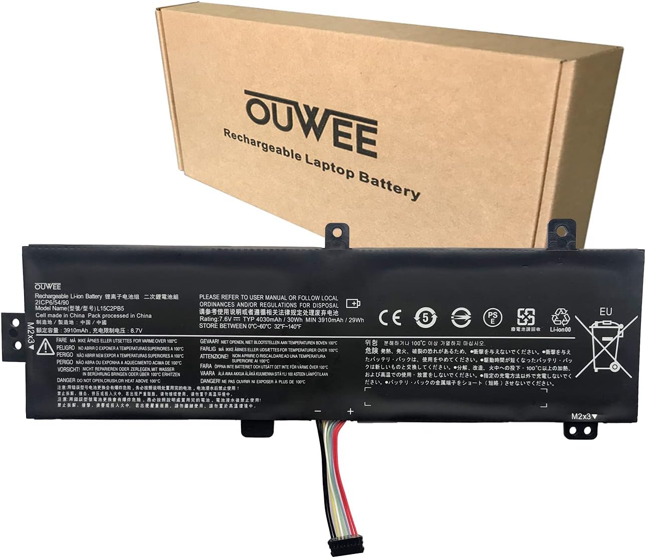 OUWEE L15C2PB5 Laptop Battery Compatible with Lenovo IdeaPad 510-15ISK/15IKB 310-15ABR/15IAP/15IKB/15ISK 310 Touch-15IKB/15ISK Series L15M2PB5 L15M2PB3 L15C2PB3 L15C2PB7 L15L2PB4 L15L2PB5 L15S2TB0