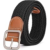 LEEXTON Braided Elastic Belt for Women Canvas Casual for Pants Belt for Jeans 1.3" Wide