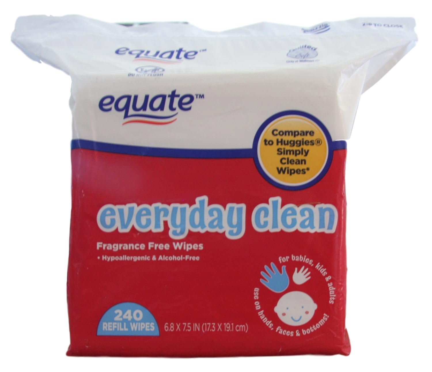 equate baby everyday clean fragrance free wipes