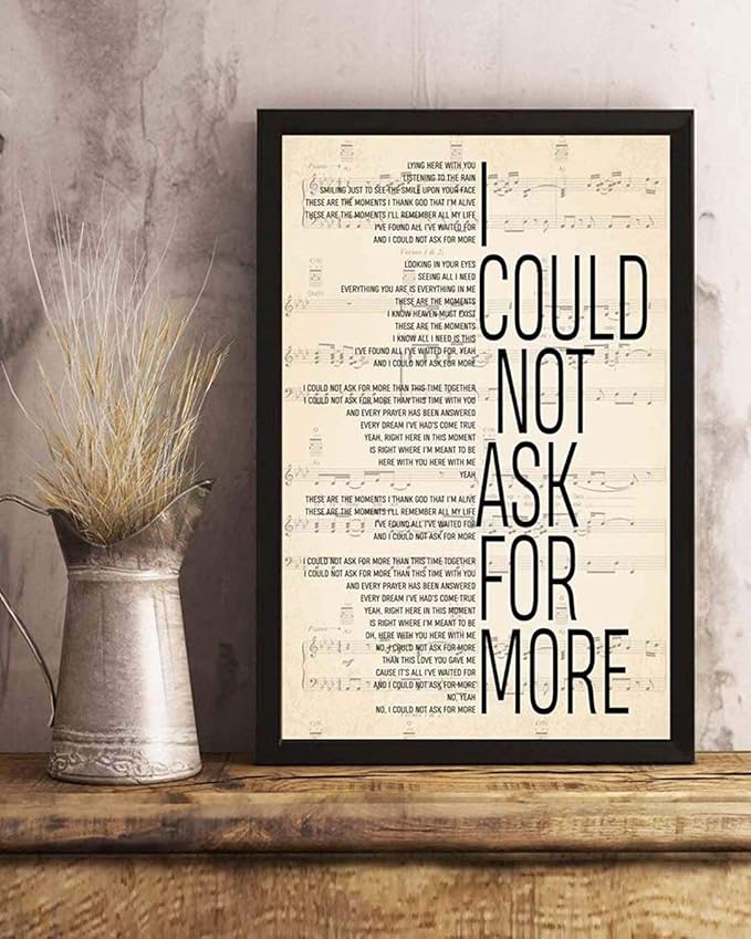 Amazon Com I Could Not Ask For More Song Lyrics Portrait Personalized Wedding Gift Birthday Gift Poster Posters Prints i could not ask for more song lyrics