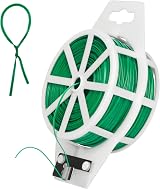 Tenn Well 100m Green Garden Wire Flexible Plant Tie Cutter Included