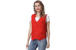 TopTie Unisex Button Vest Work Wear Uniform Vest